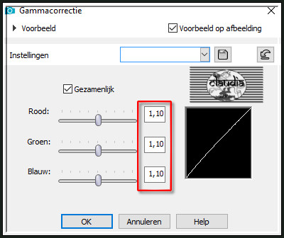 Druk op de sneltoetsen "Shift + G" (= Gammacorrectie ) :