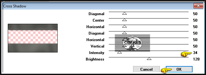 Effecten - Insteekfilters - Graphics Plus - Cross Shadow