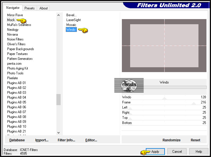 Effecten - Insteekfilters - <I.C.NET Software> - Filters Unlimited 2.0 - Mock - Windo