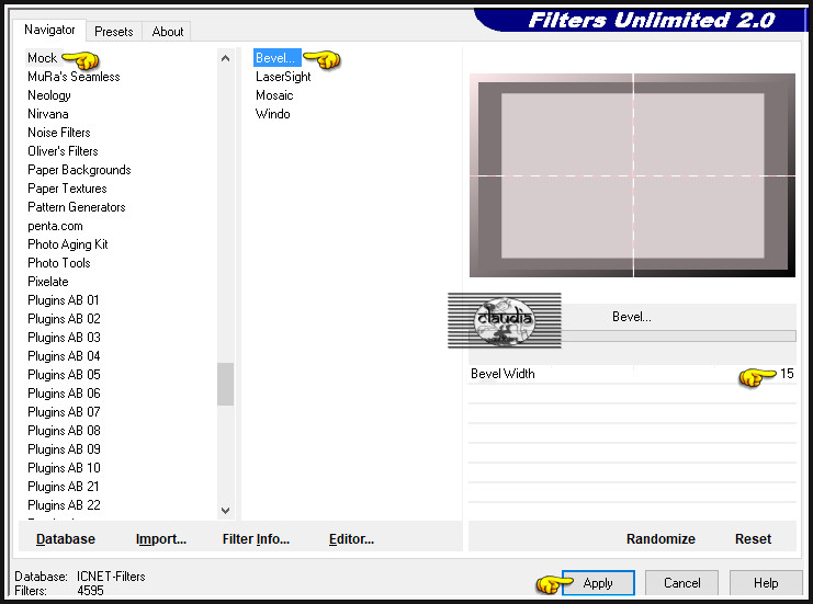 Effecten - Insteekfilters - <I.C.NET Software> - Filters Unlimited 2.0 - Mock - Bevel