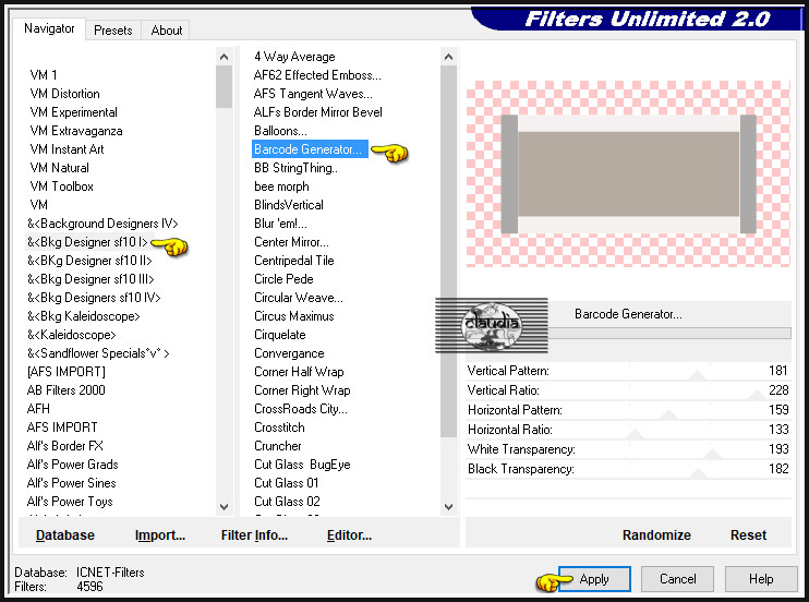 Effecten - Insteekfilters - <I.C.NET Software> - Filters Unlimited 2.0 - &<Bkg Designer sf10 I> - Barcode Generator