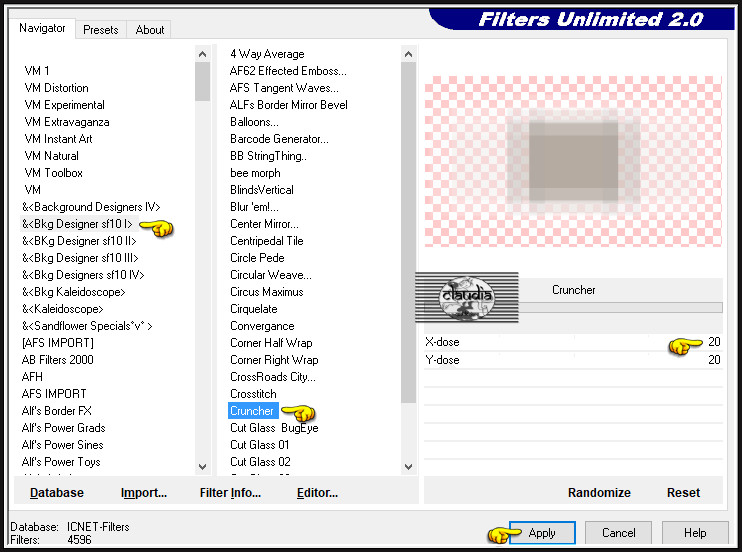 Effecten - Insteekfilters - <I.C.NET Software> - Filters Unlimited 2.0 - &<Bkg Designer sf10 I> - Cruncher