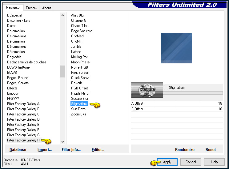 Effecten - Insteekfilters - <I.C.NET Software> - Filters Unlimited 2.0 - Filter Factory Gallery H - Stigmatism