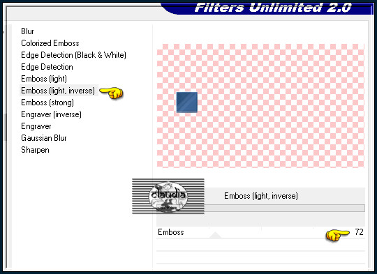 Effecten - Insteekfilters - <I.C.NET Software> - Filters Unlimited 2.0 - Convolution Filters - Emboss (light, inverse)