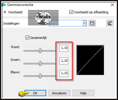 Druk op de sneltoetsen "Shift + G" (= Gammacorrectie ) :