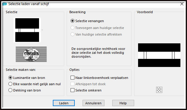 Selecties - Selectie laden/opslaan - Selectie laden vanaf schijf : selection01poser