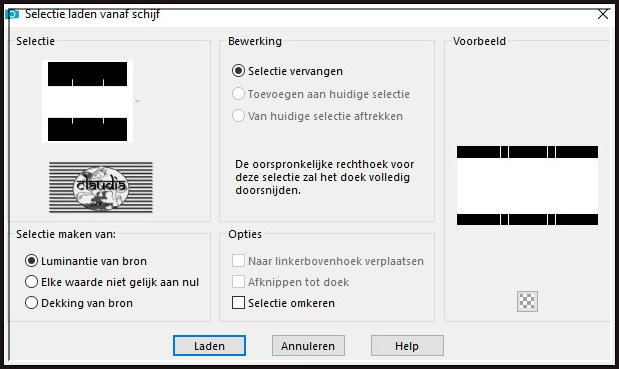 Selecties - Selectie laden/opslaan - Selectie laden vanaf schijf : selection02poser