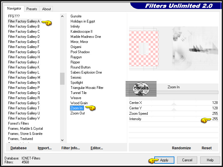 Effecten - Insteekfilters - <I.C.NET Software> - Filters Unlimited 2.0 - Filter Factory Gallery A - Zoom In