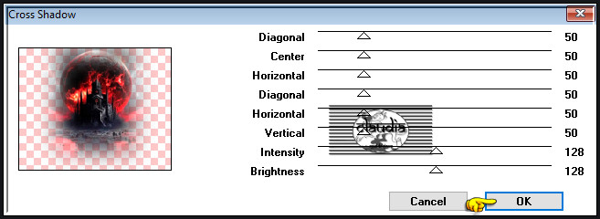 Effecten - Insteekfilters - Graphics Plus - Cross Shadow :