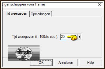 Animatie - Eigenschappen voor frame :