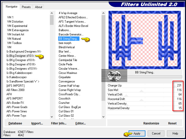 Effecten - Insteekfilters - <I.C.NET Software> - Filters Unlimited 2.0 - &<Bkg Designer sf10 I> - BB String Thing... :