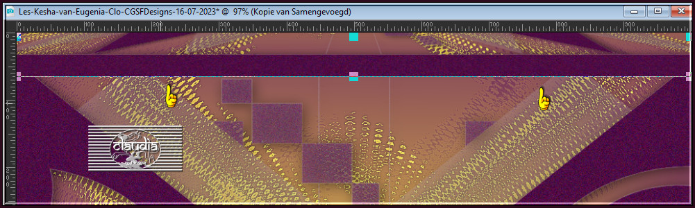 Of plaats het bekomen effect zoals op het voorbeeld : (= bovenaan aan je werkje).