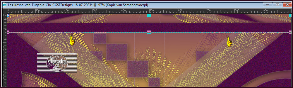 Of plaats het bekomen effect zoals op het voorbeeld : (= bovenaan aan je werkje).