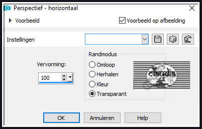 Effecten - Geometrische effecten - Perspectief - horizontaal :