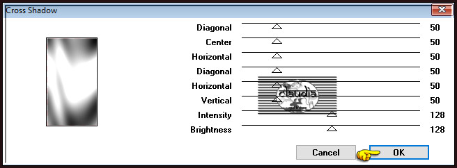 Effecten - Insteekfilters - Graphics Plus - Cross Shadow :