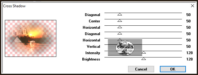 Effecten - Insteekfilters - Graphics Plus - Cross Shadow