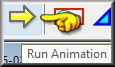 Klik op de gele pijl om te zien of je animatie goed loopt en of je geen randen mee hebt genomen