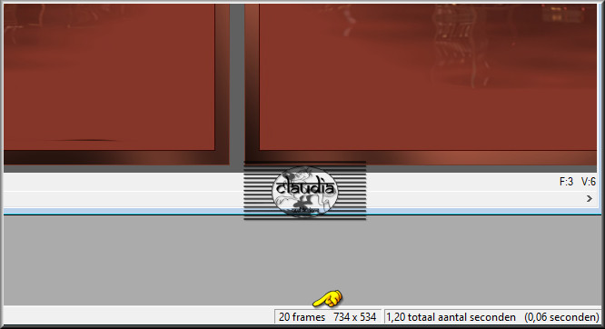 Rechts onderaan in AS kan je zien hoeveel frames het avi-bestand heeft