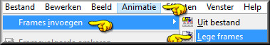 Animatie - Frames invoegen - Lege frames