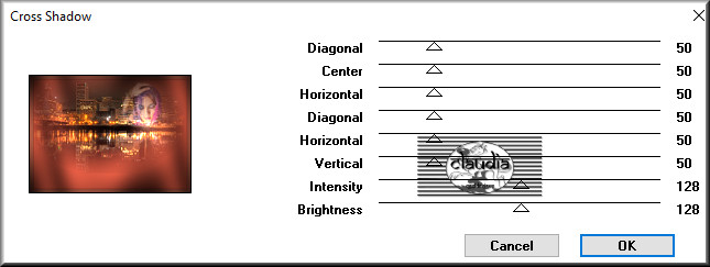 Effecten - Insteekfilters - Graphics Plus - Cross Shadow