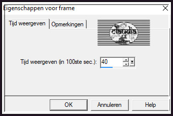 Animatie - Eigenschappen voor frame