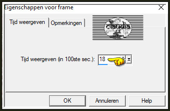 Animatie - Eigenschappen voor frame 