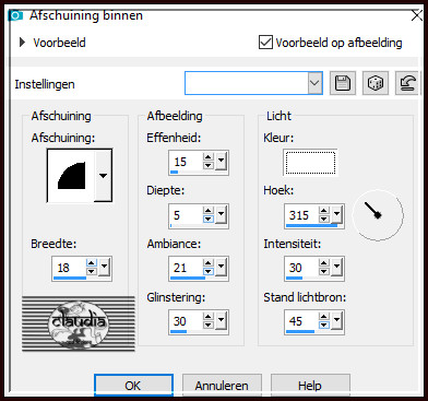 Effecten - 3D-Effecten - Afschuining binnen