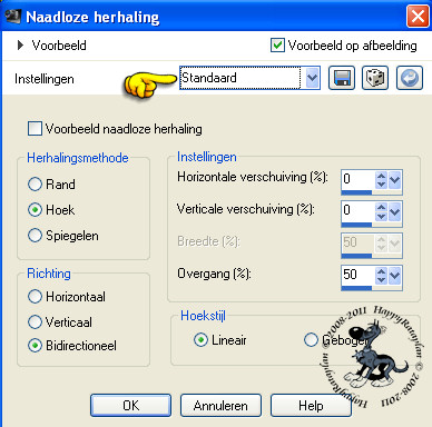 Instellingen naadloze herhaling