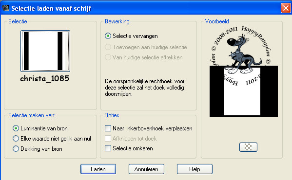 Instellingen voor selectie