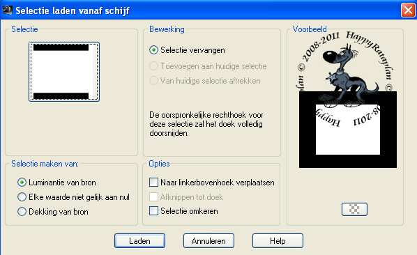 Instellingen voor selectie