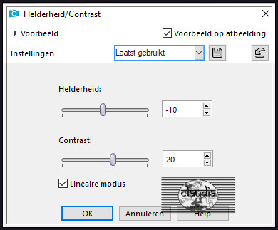 Aanpassen - Helderheid en contrast - Helderheid/contrast