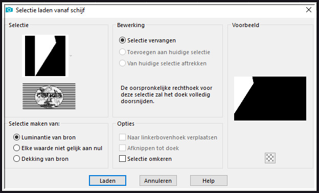 Selecties - Selectie laden/opslaan - Selectie laden vanaf schijf : SélectionFeli_01