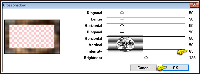 Effecten - Insteekfilters - Graphics Plus - Cross Shadow :