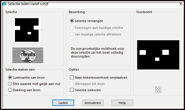 Selecties - Selectie laden/opslaan - Selectie laden vanaf schijf : Sélection#Autonme 2