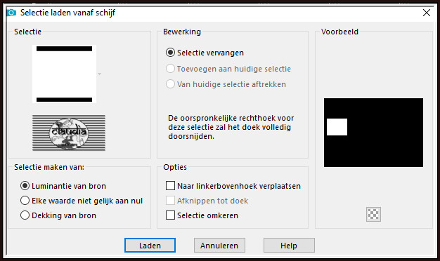 Selecties - Selectie laden/opslaan - Selectie laden vanaf schijf : Sélection#Autonme 1