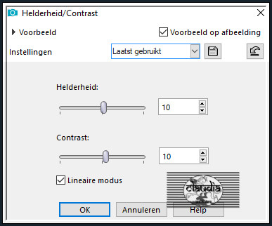 Aanpassen - Helderheid en contrast - Helderheid/contrast