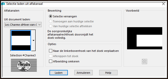 Selecties - Selectie laden/opslaan - Selectie laden uit alfkanaal : Sélection #Charme3