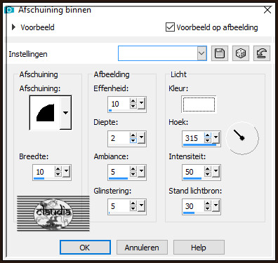 Effecten - 3D-Effecten - Afschuining binnen