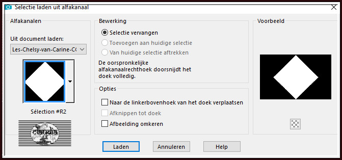 Selecties - Selectie laden/opslaan - Selectie laden uit alfkanaal : Sélection #R2