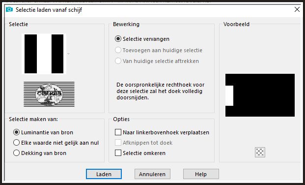 Selecties - Selectie laden/opslaan - Selectie laden vanaf schijf : Sélection#cicka 3