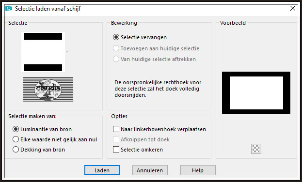 Selecties - Selectie laden/opslaan - Selectie laden vanaf schijf : Sélection#cicka 1