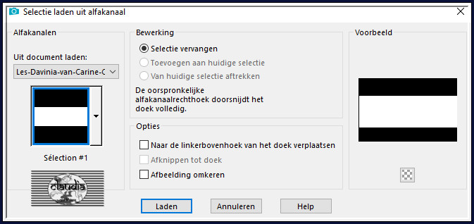 Selecties - Selectie laden/opslaan - Selectie laden uit alfakanaal : Sélection #1