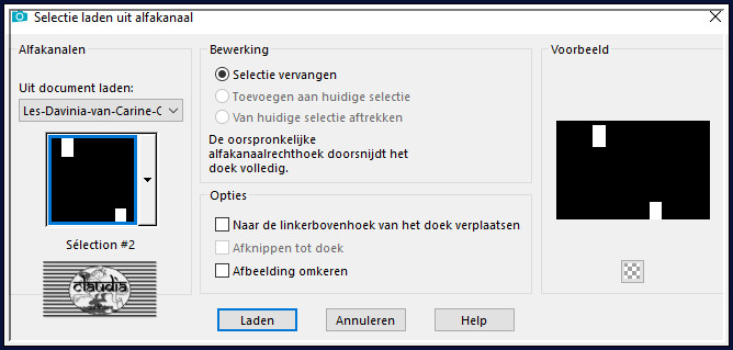 Selecties - Selectie laden/opslaan - Selectie laden uit alfakanaal : Sélection #2