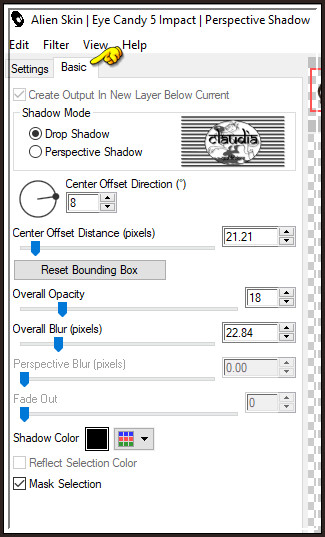 Effecten - Insteekfilters - Alien Skin Eye Candy 5 : Impact - Perspective Shadow