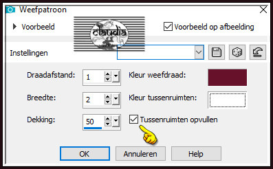 Effecten - Textuureffecten - Weefpatroon :