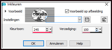 Aanpassen - Kleurtoon en verzadiging - Inkleuren :