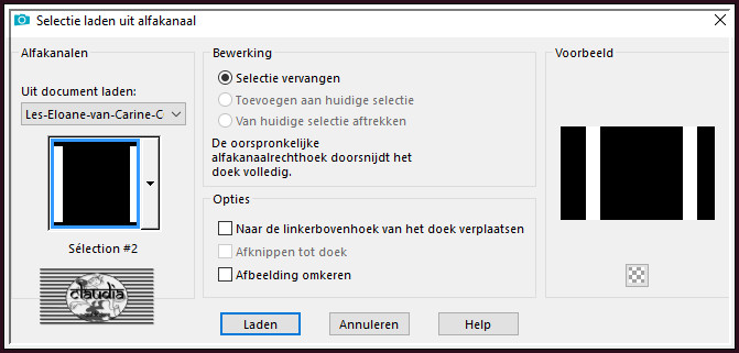 Selecties - Selectie laden/opslaan - Selectie laden uit alfakanaal : Sélection #2