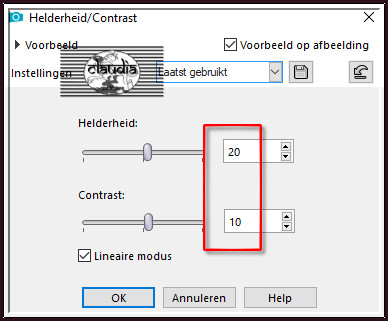 Aanpassen - Helderheid en contrast - Helderheid/contrast