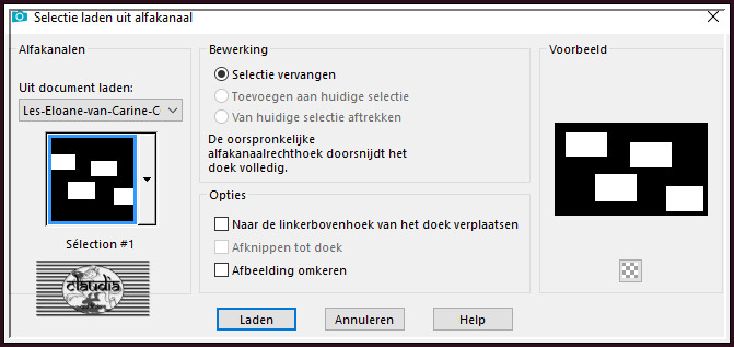 Selecties - Selectie laden/opslaan - Selectie laden uit alfakanaal : Sélection #1