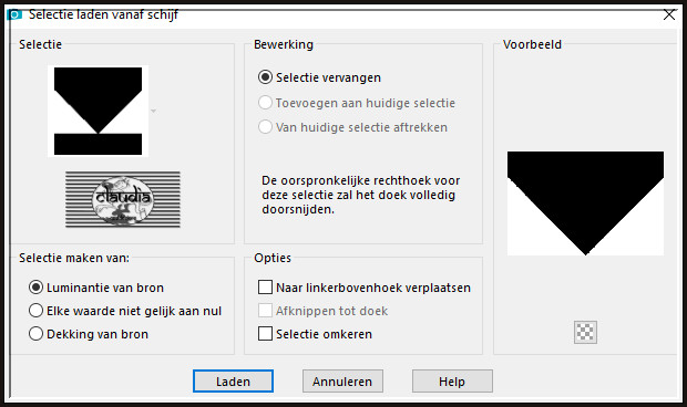 Selecties - Selectie laden/opslaan - Selectie laden vanaf schijf : Selection Ocean 1